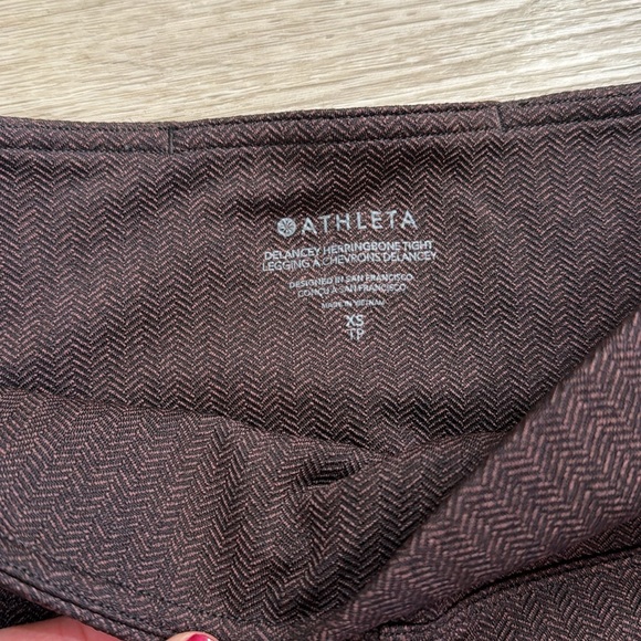 Athleta Delancey Herringbone Tight Burgundy Size XS - Picture 4 of 7